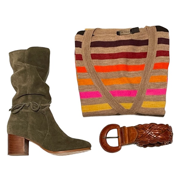 Olive Green Suede Boot Size 6 - Picture 16 of 17